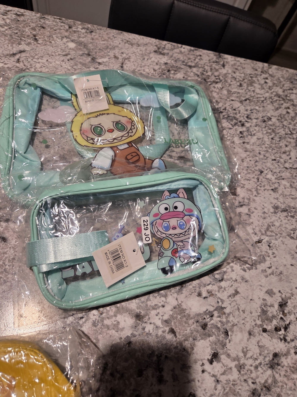 New Kids Clear Mint Cartoon Pencil Case -and Tote Bag